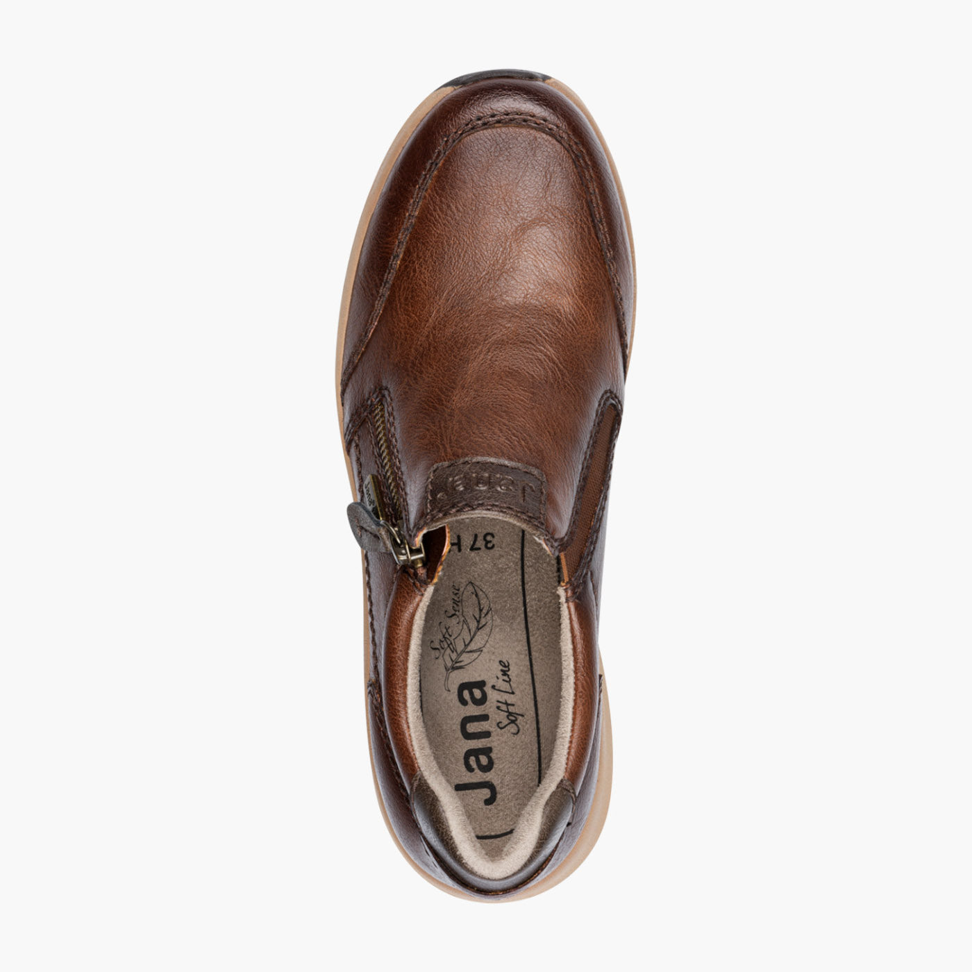 Jana Vegan Brown Slip-On Trainers with TEX Comfort - Leavys Shoes