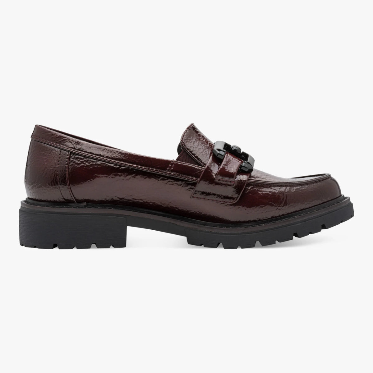 Jana Softline Bordeaux Patent Wide Fit Loafers