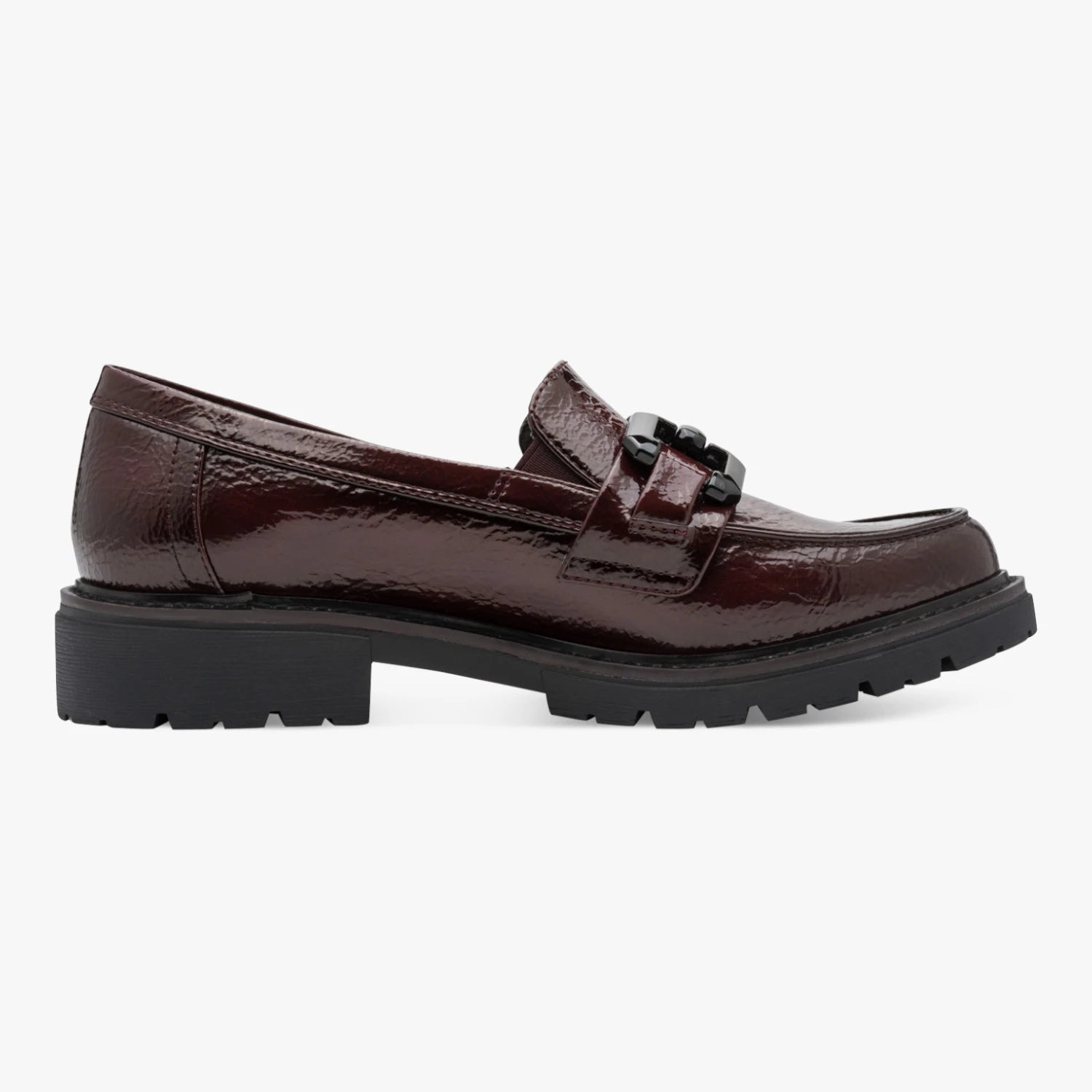 Jana Softline Bordeaux Patent Wide Fit Loafers