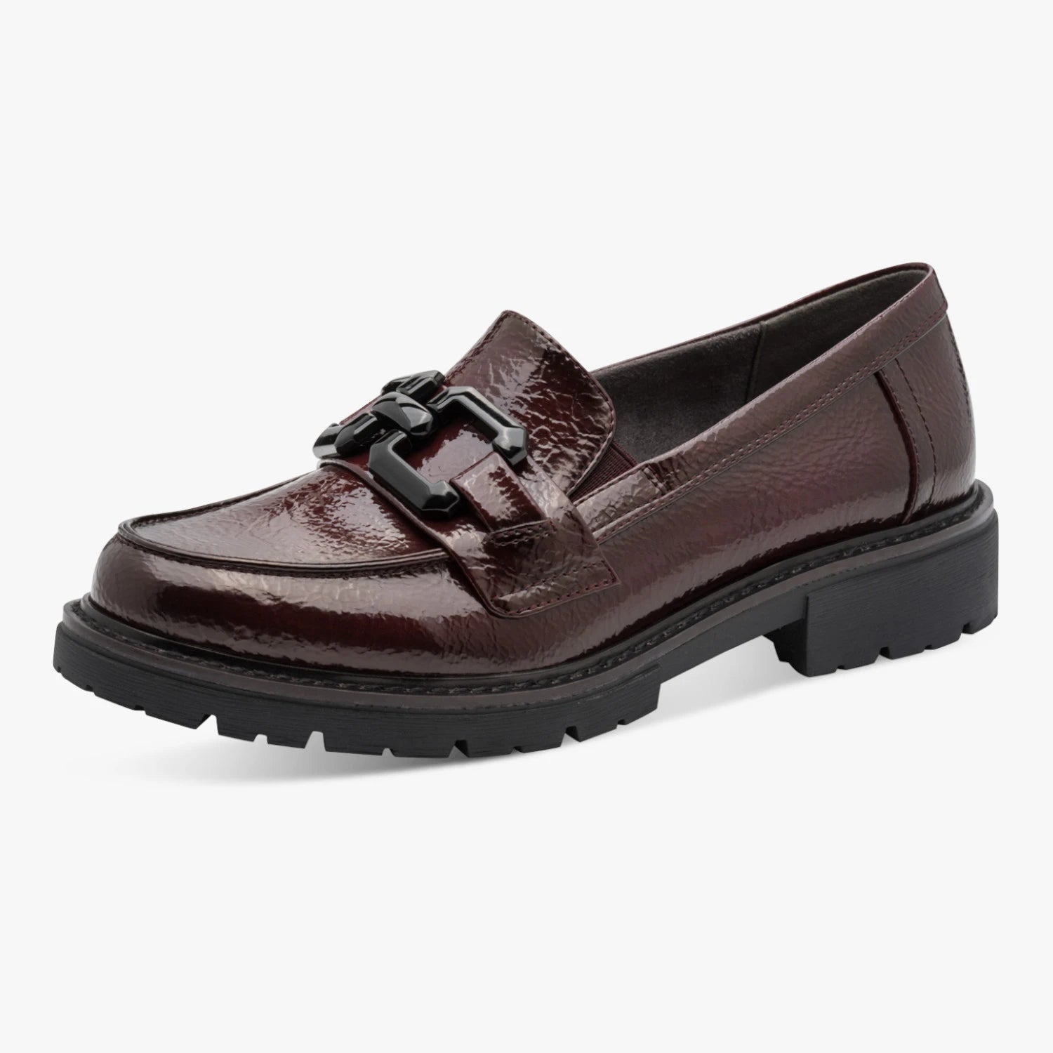 Jana Softline Bordeaux Patent Wide Fit Loafers