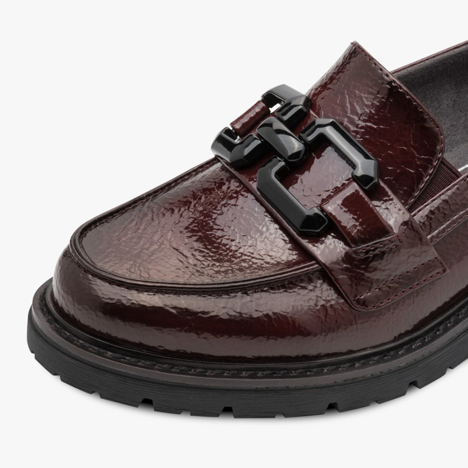 Jana Softline Bordeaux Patent Wide Fit Loafers