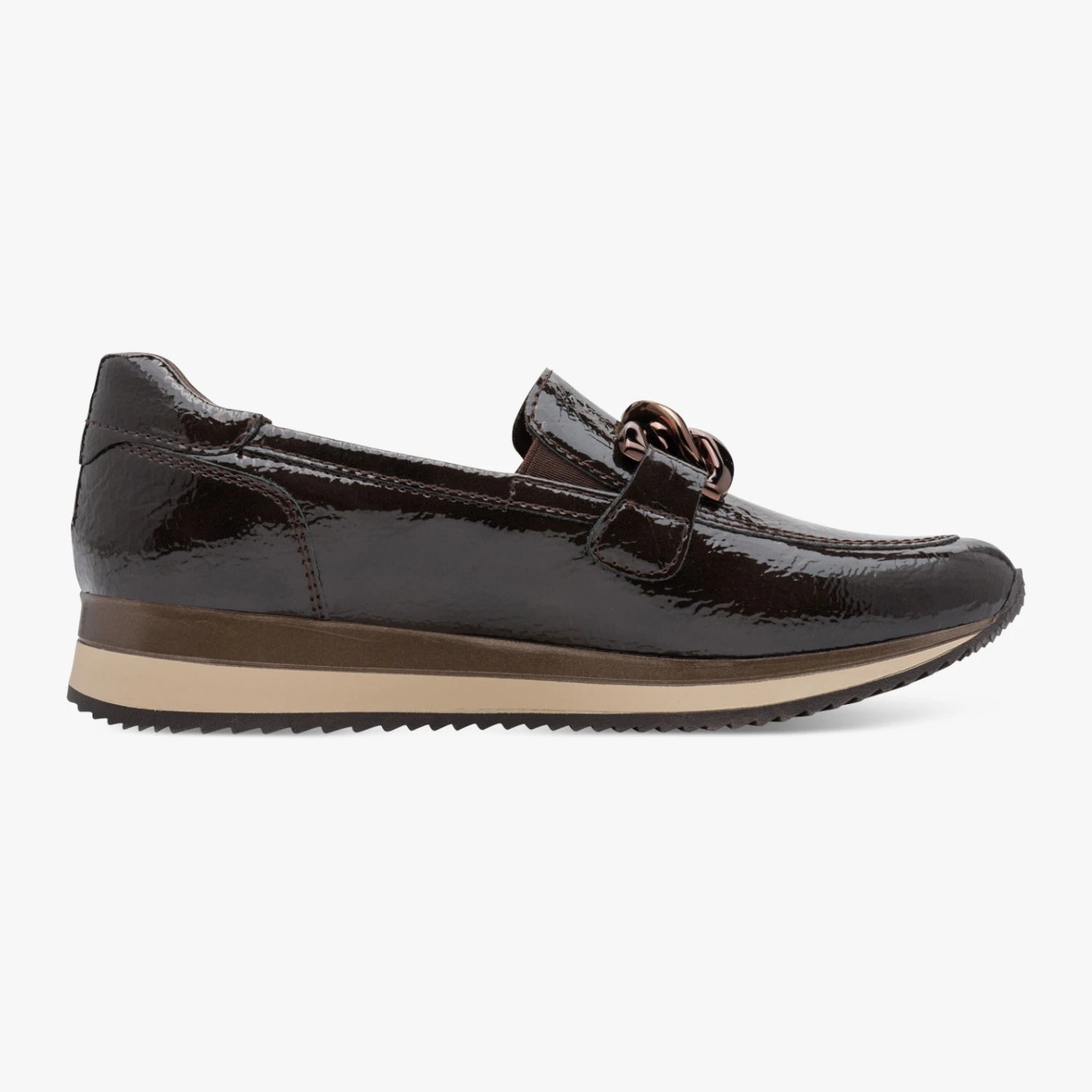 Jana Softline Black Patent Slip-On Shoe