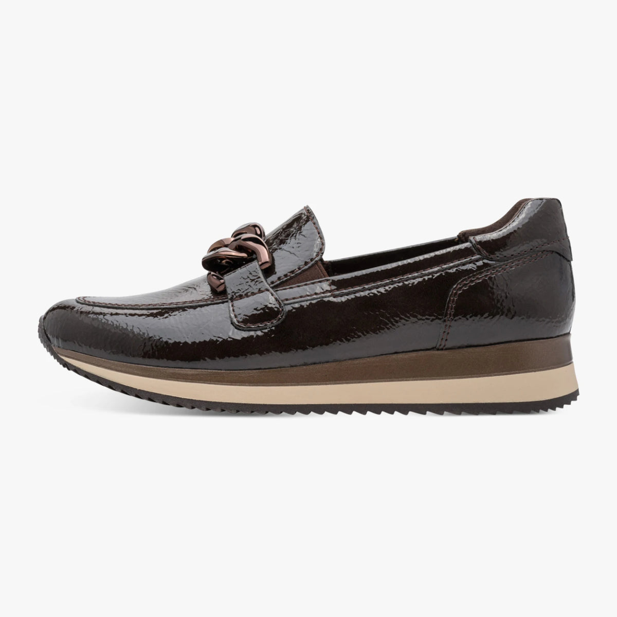 Jana Softline Black Patent Slip-On Shoe