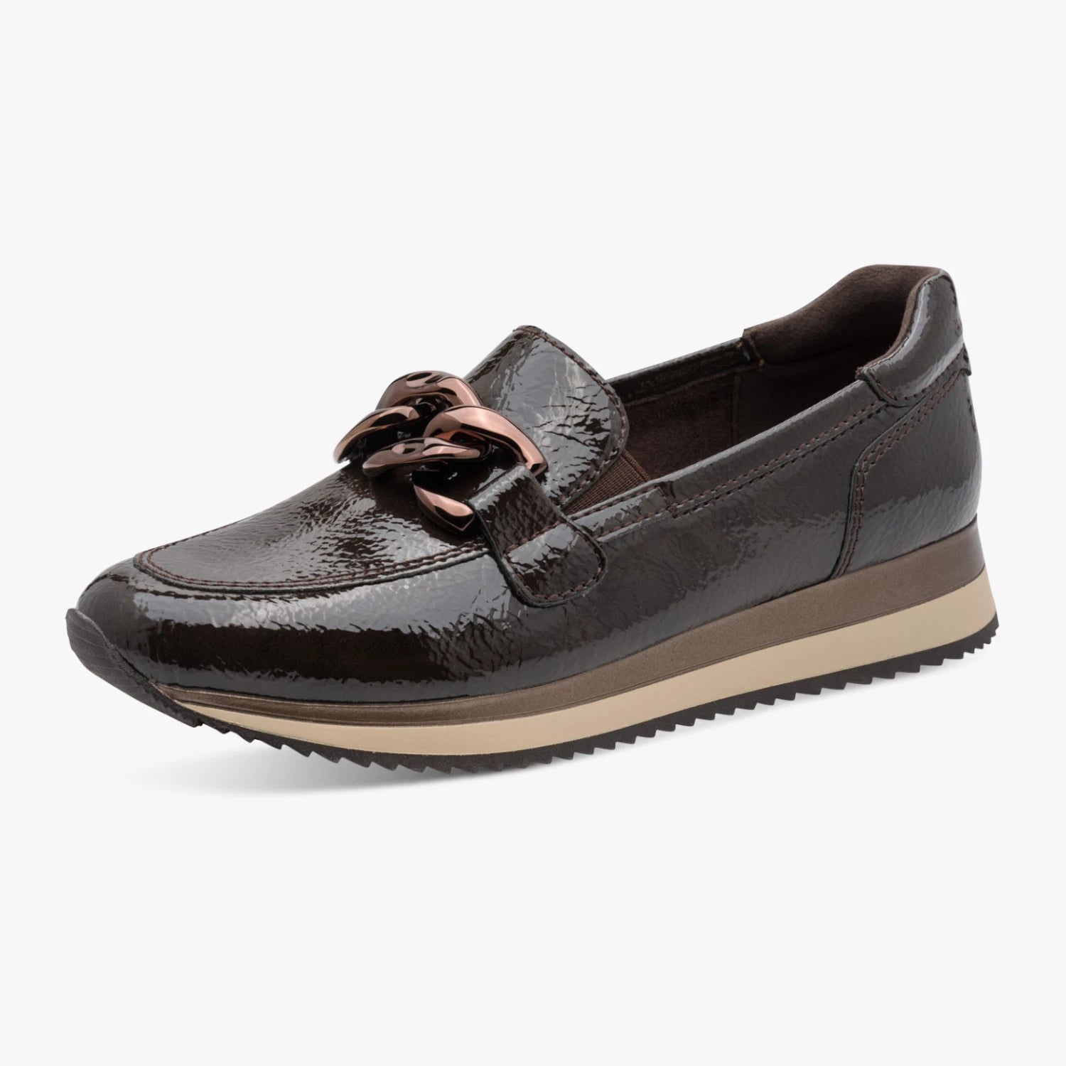 Jana Softline Black Patent Slip-On Shoe