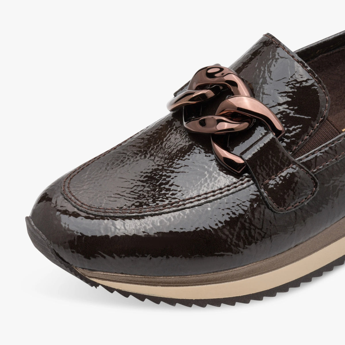 Jana Softline Black Patent Slip-On Shoe