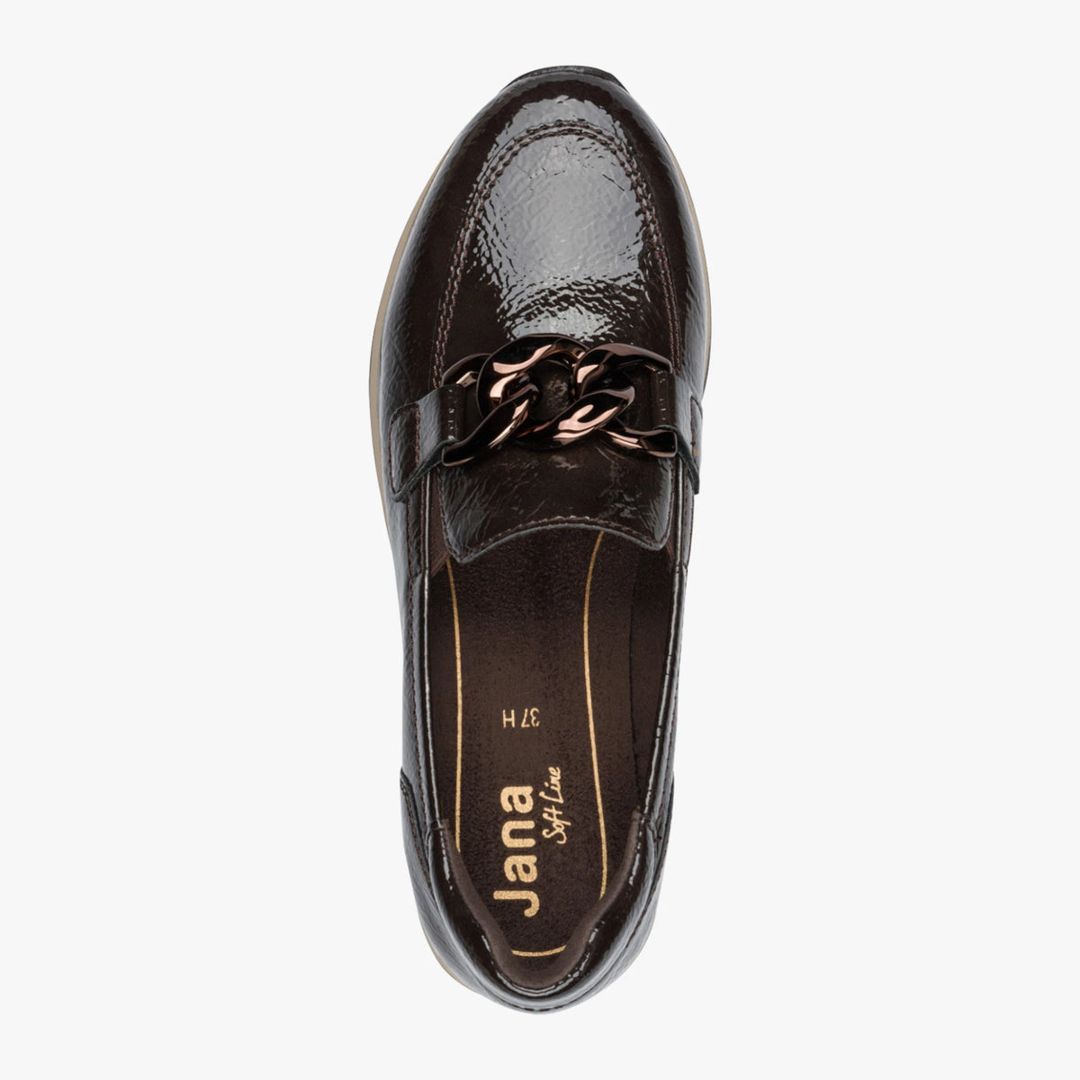 Jana Softline Black Patent Slip-On Shoe