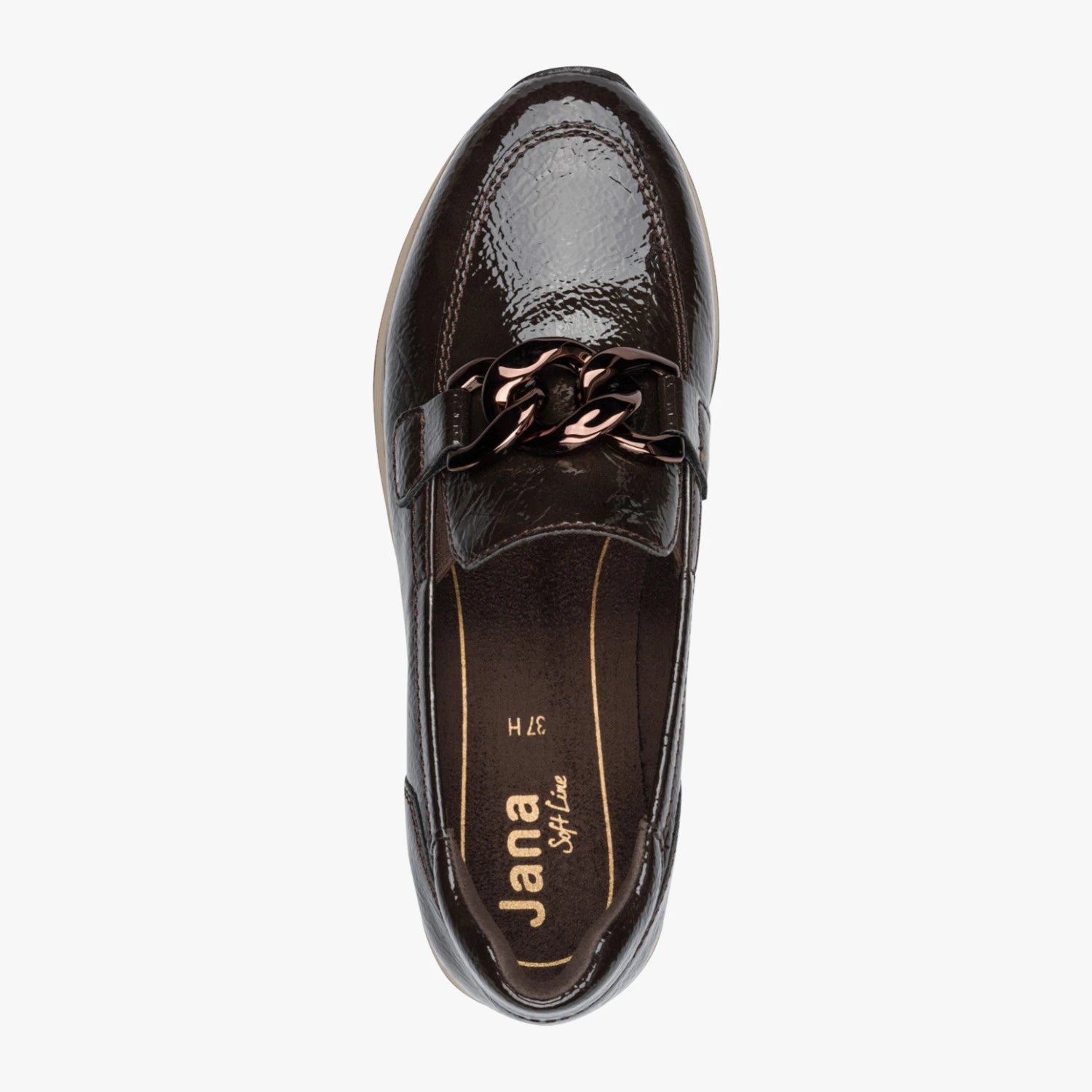 Jana Softline Black Patent Slip-On Shoe