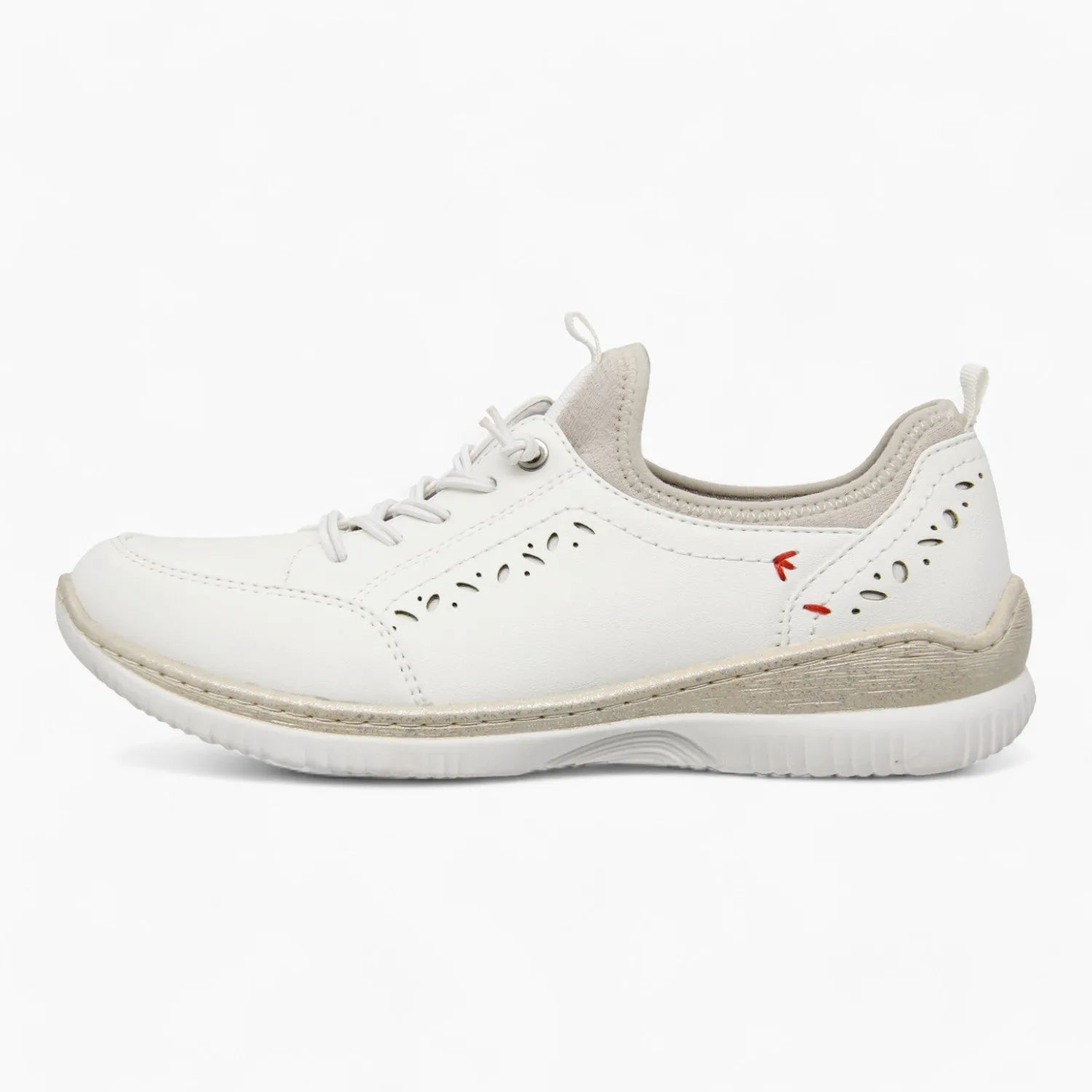 Jana Softline White Summer Shoe – Wide Fit & Airy Comfort - Leavys Shoes