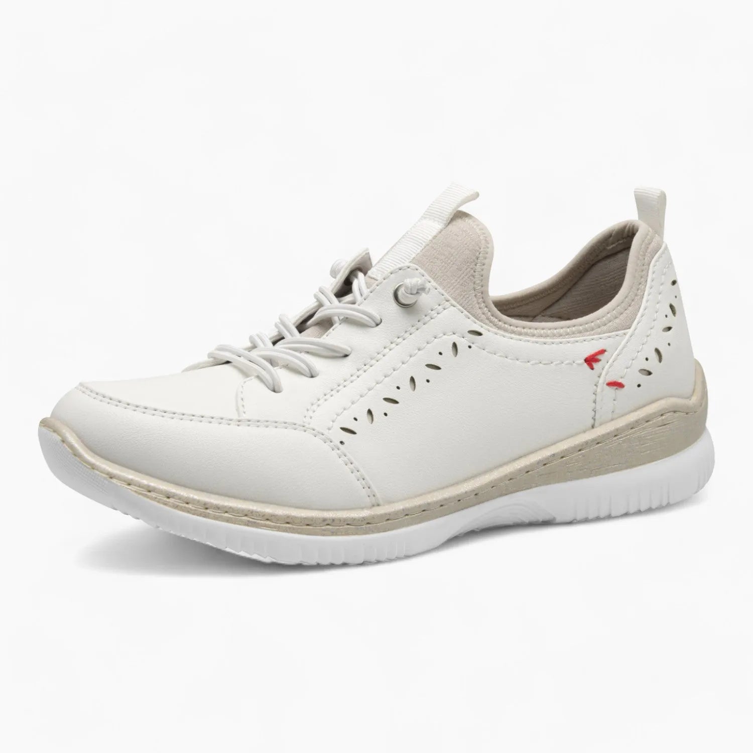 Jana Softline White Summer Shoe – Wide Fit & Airy Comfort - Leavys Shoes