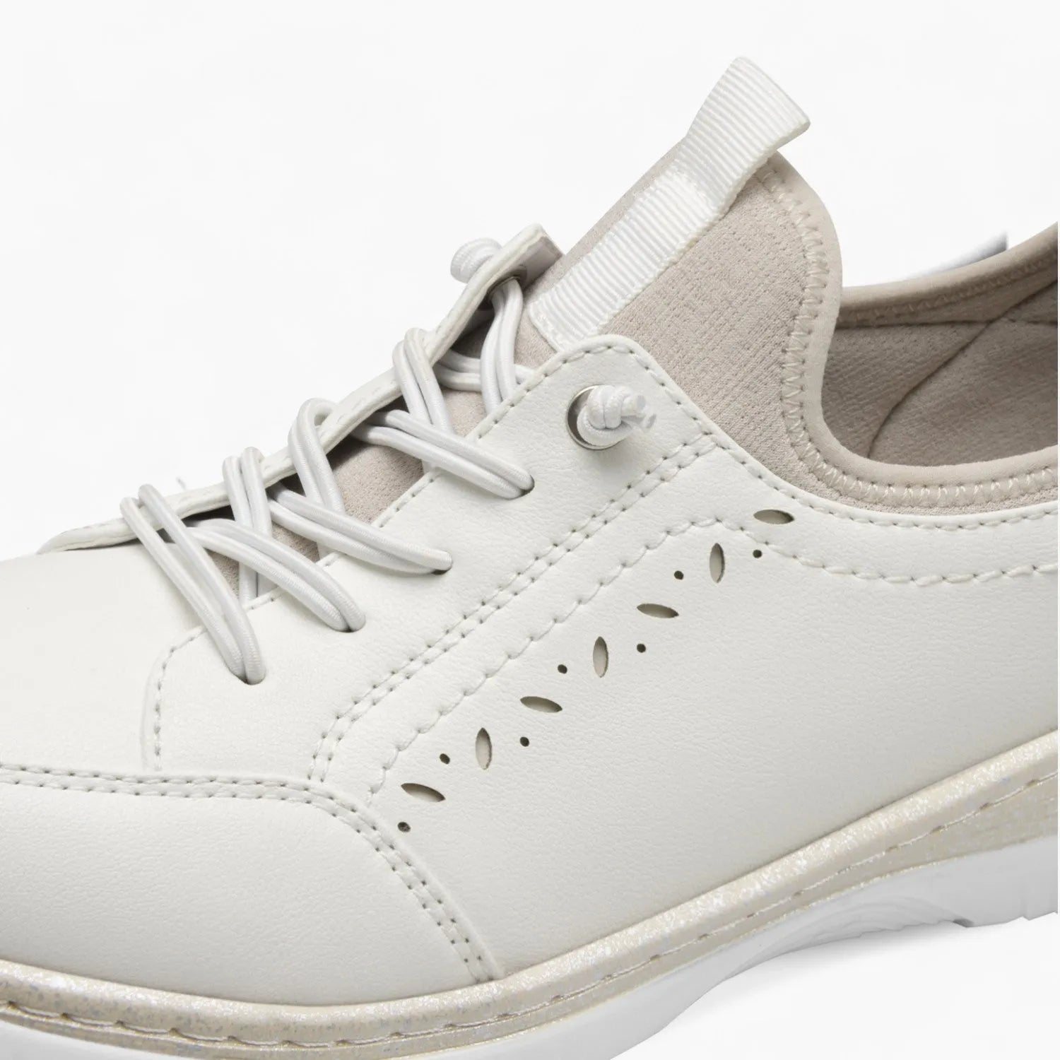 Jana Softline White Summer Shoe – Wide Fit & Airy Comfort - Leavys Shoes