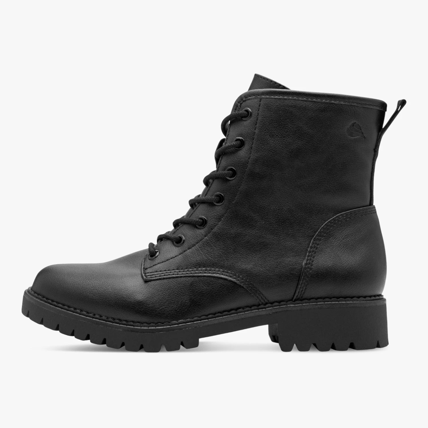 Jana Black Wide Fit Chunky Lace-Up Ankle Boots