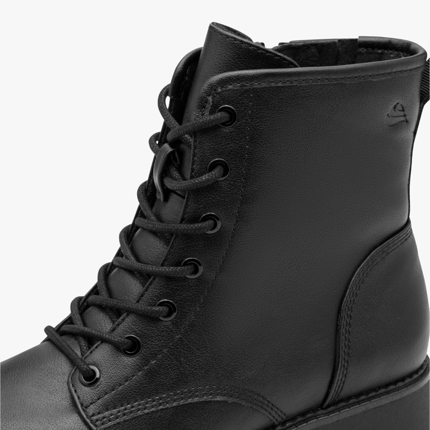 Jana Black Wide Fit Chunky Lace-Up Ankle Boots