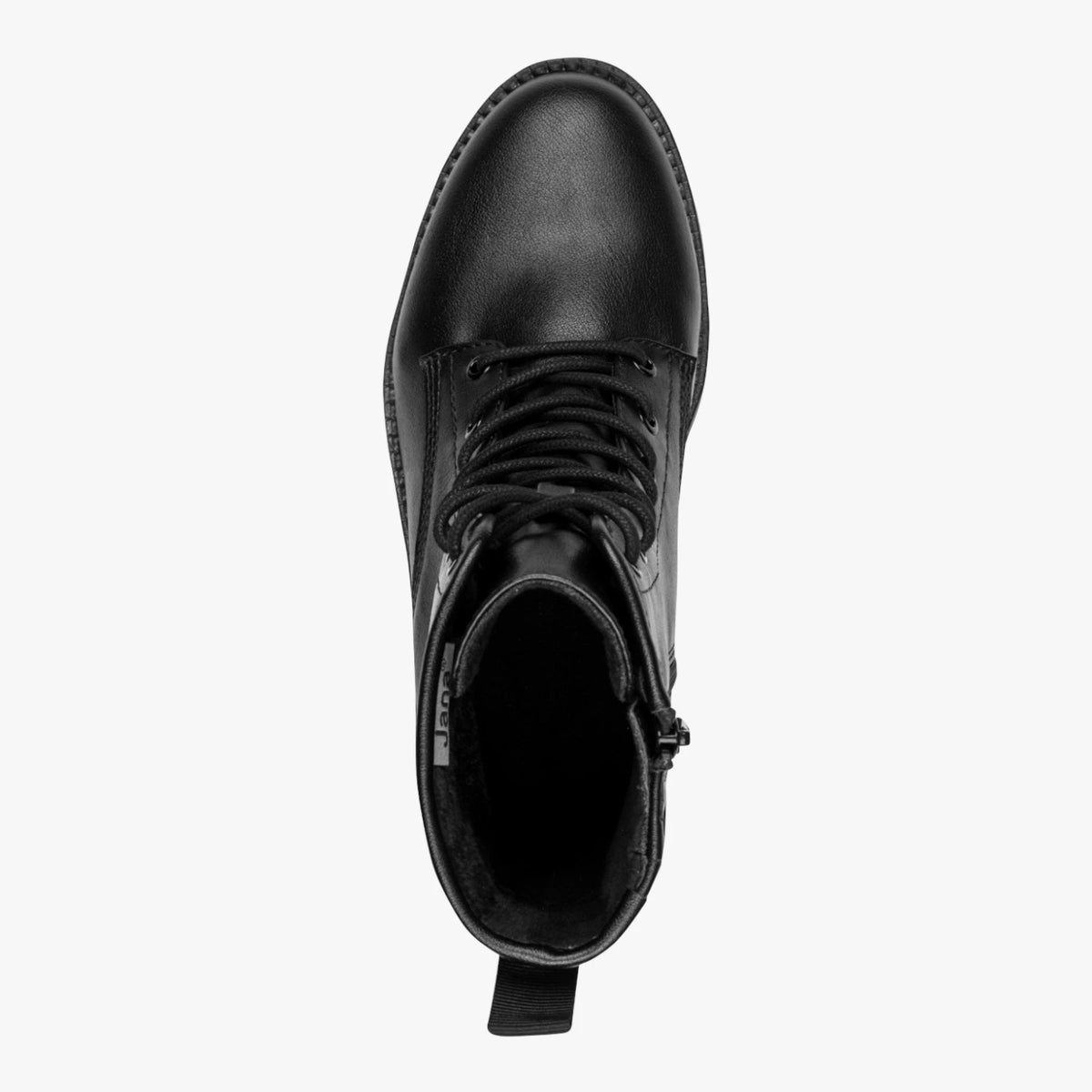 Jana Black Wide Fit Chunky Lace-Up Ankle Boots