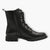 Black Women's Lace-Up Boots with Block Heel - Leavys Shoes