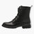 Black Women's Lace-Up Boots with Block Heel - Leavys Shoes