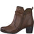 Front view of Jana Cognac Ankle Boot with Block Heel.