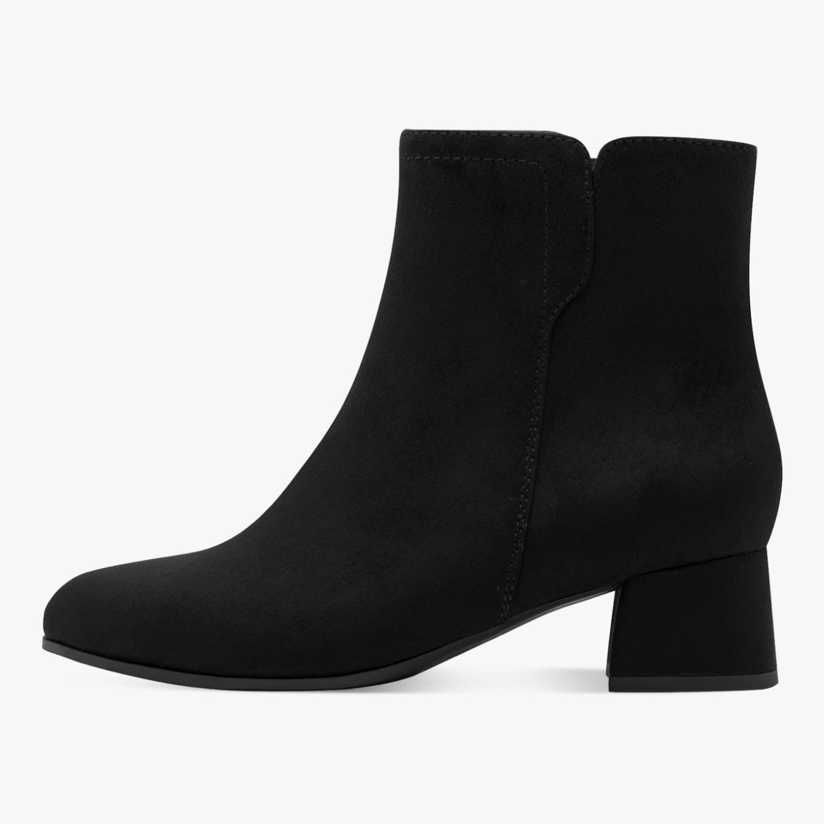 Jana Black Suede-Effect Wide Fit Block Heel Boots