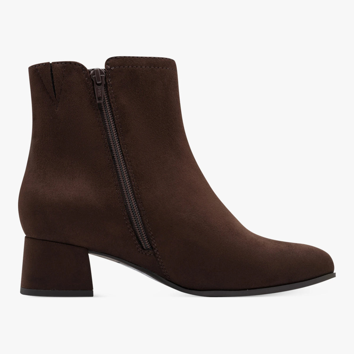 Jana Softline Brown Suede-Effect Wide Fit Ankle Boots