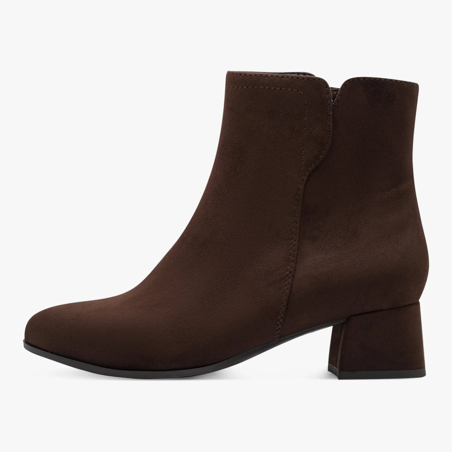 Jana Softline Brown Suede-Effect Wide Fit Ankle Boots