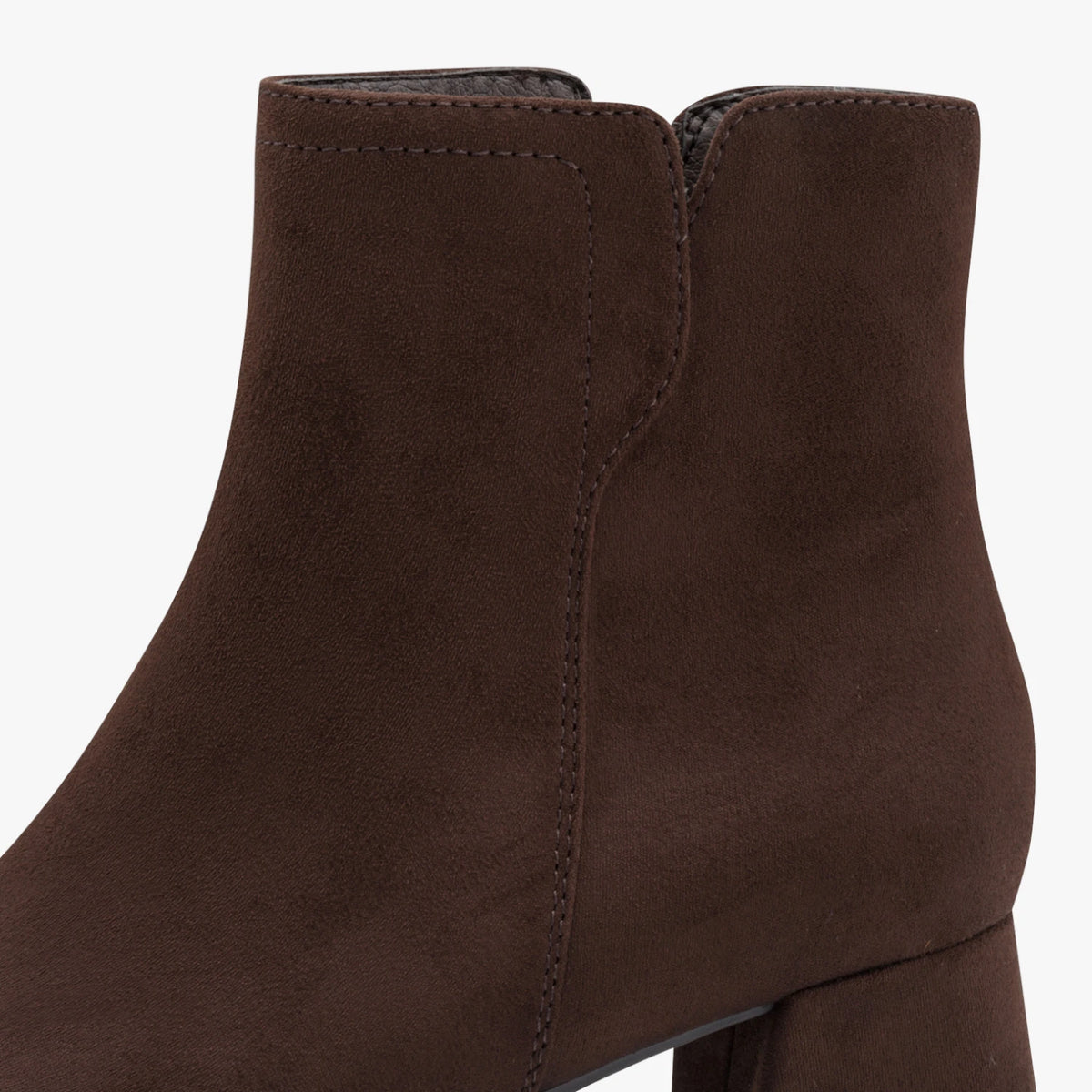 Jana Softline Brown Suede-Effect Wide Fit Ankle Boots