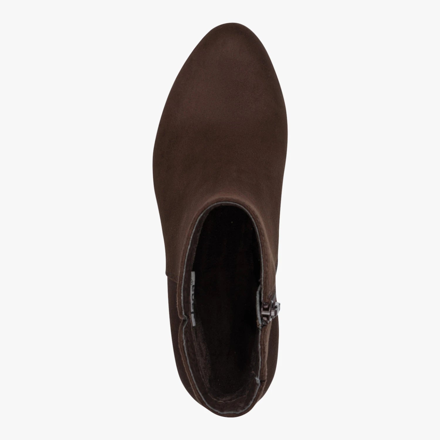 Jana Softline Brown Suede-Effect Wide Fit Ankle Boots