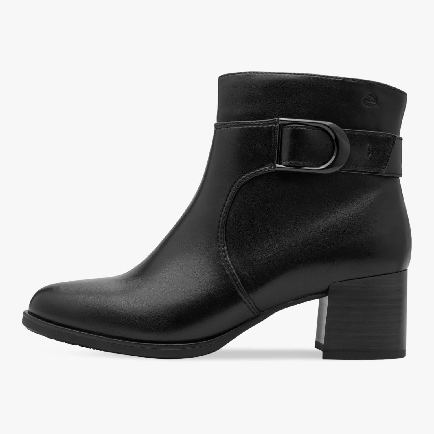 Jana Black Wide Fit Buckle Ankle Boots