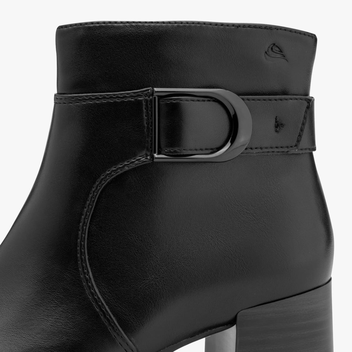 Jana Black Wide Fit Buckle Ankle Boots