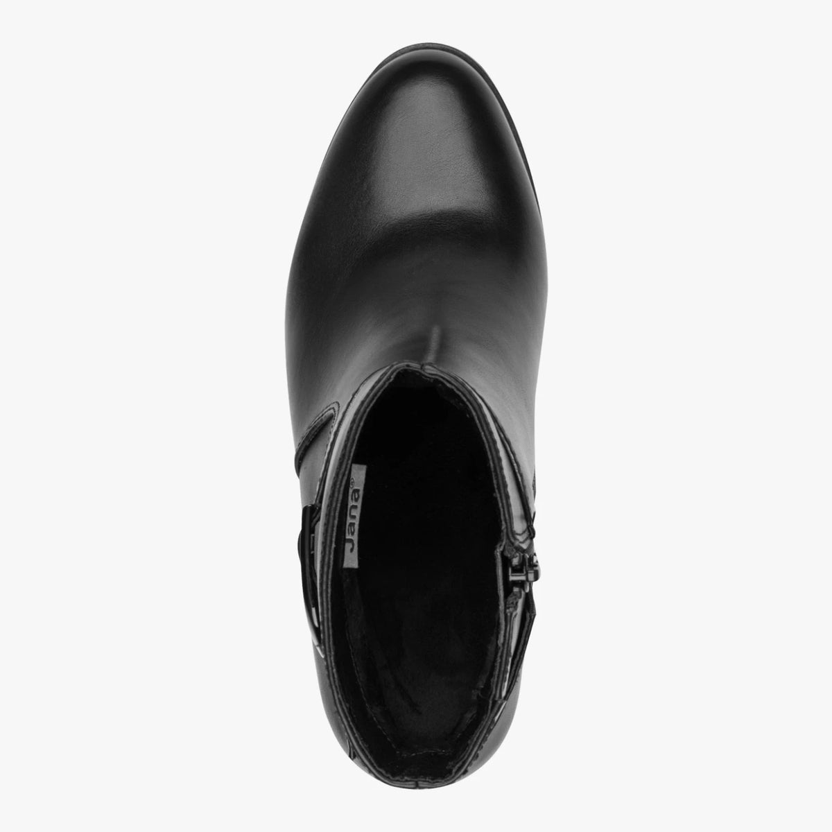Jana Black Wide Fit Buckle Ankle Boots