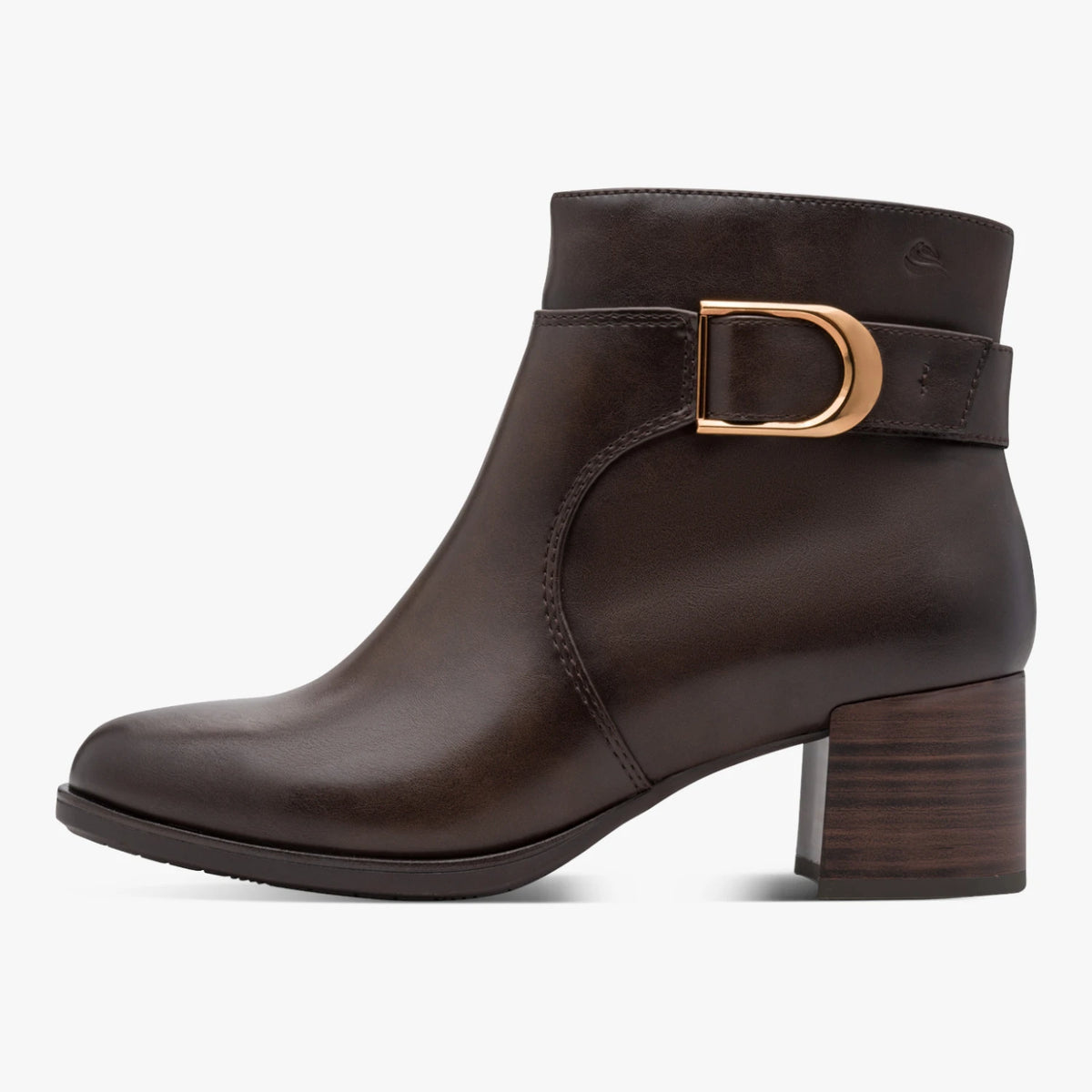 Jana Chocolate Brown Wide Fit Buckle Ankle Boots