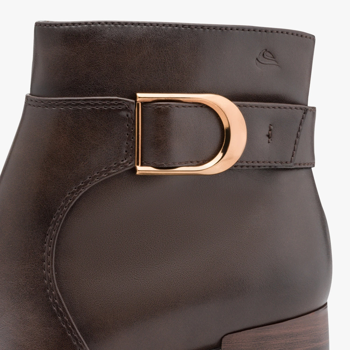 Jana Chocolate Brown Wide Fit Buckle Ankle Boots