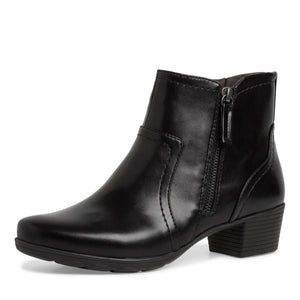 Angled view of Jana's Plain Block Heel Ankle Boot