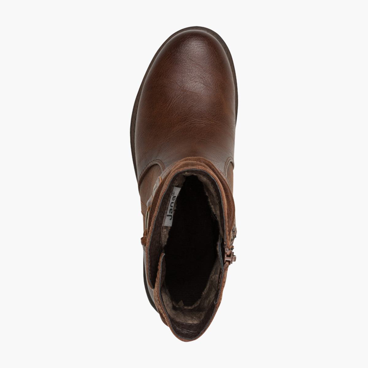 Jana TEX Vegan Brown Ankle Boots with Braided Strap Detail - Leavys Shoes