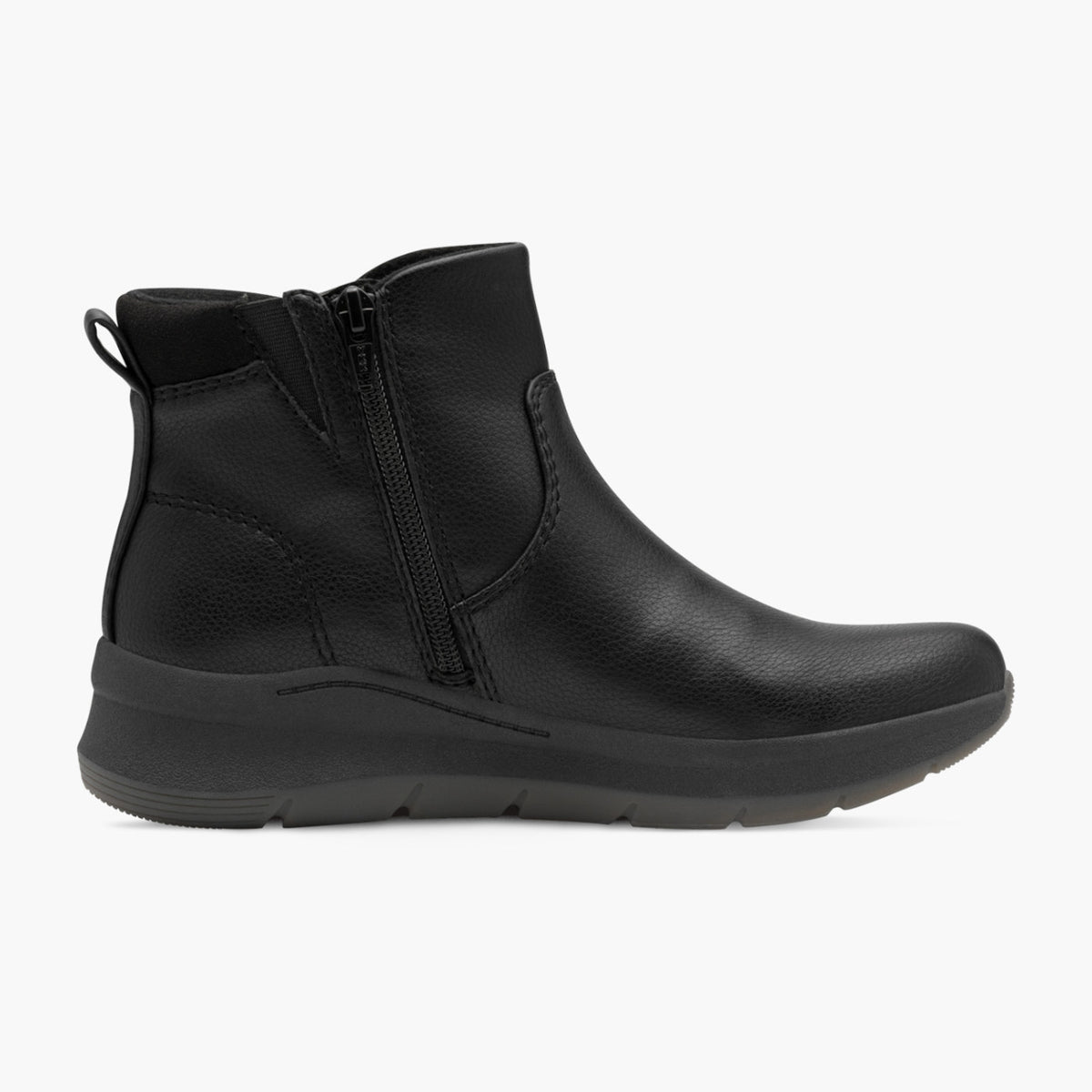 Jana Vegan Black Ankle Boots with Zipper & Removable Sock - Leavys Shoes