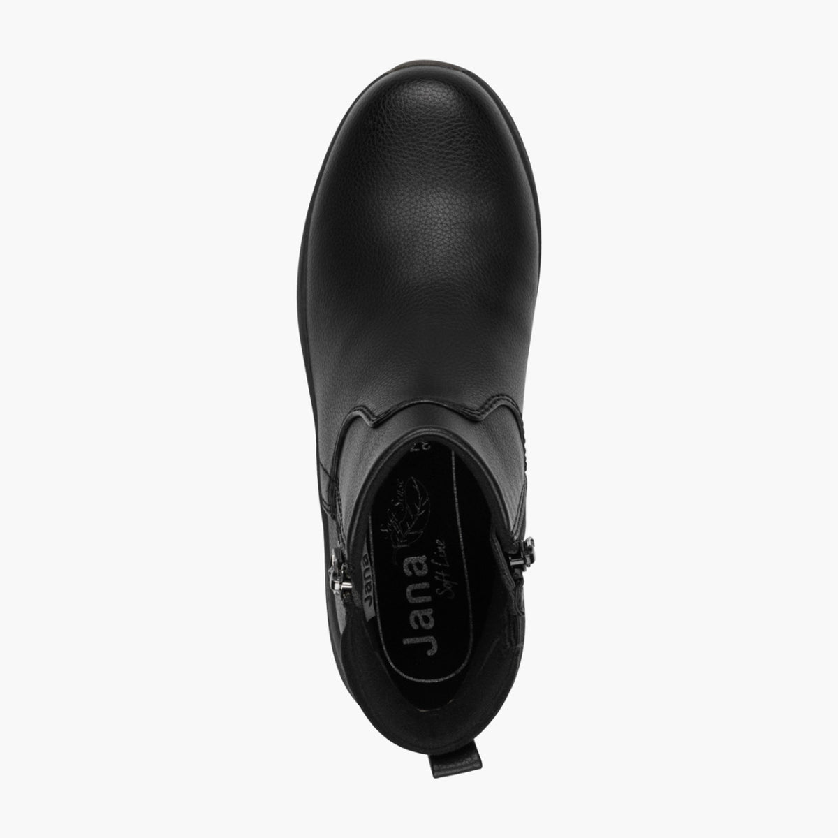 Jana Vegan Black Ankle Boots with Zipper & Removable Sock - Leavys Shoes