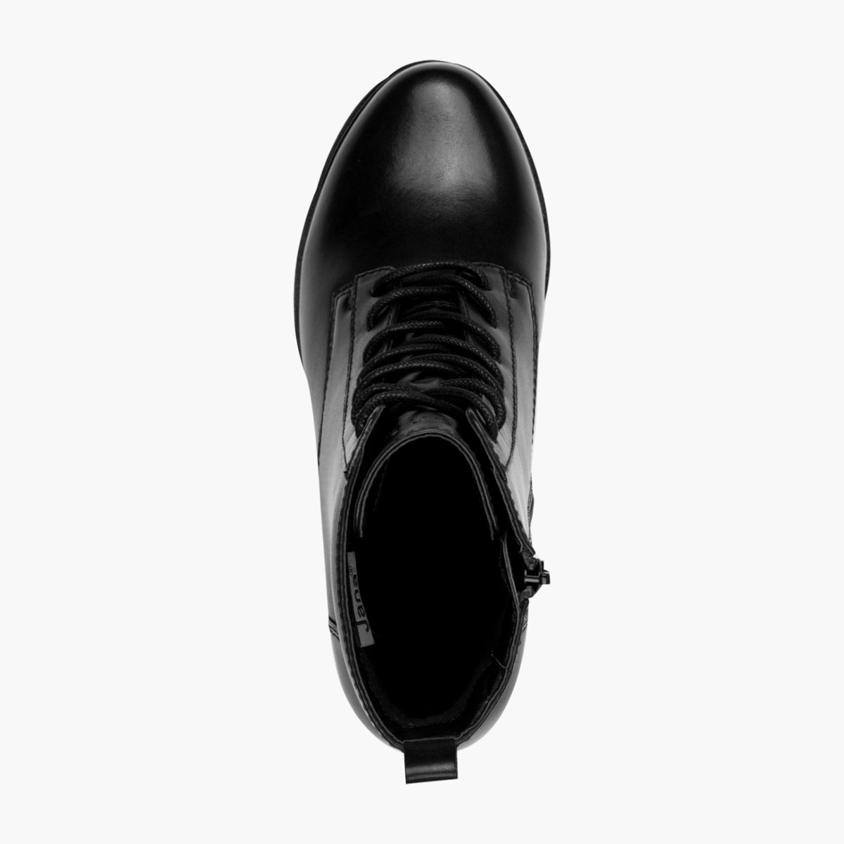 Jana Black Lace-Up Vegan Ankle Boots with Zip & 30mm Heel - Leavys Shoes