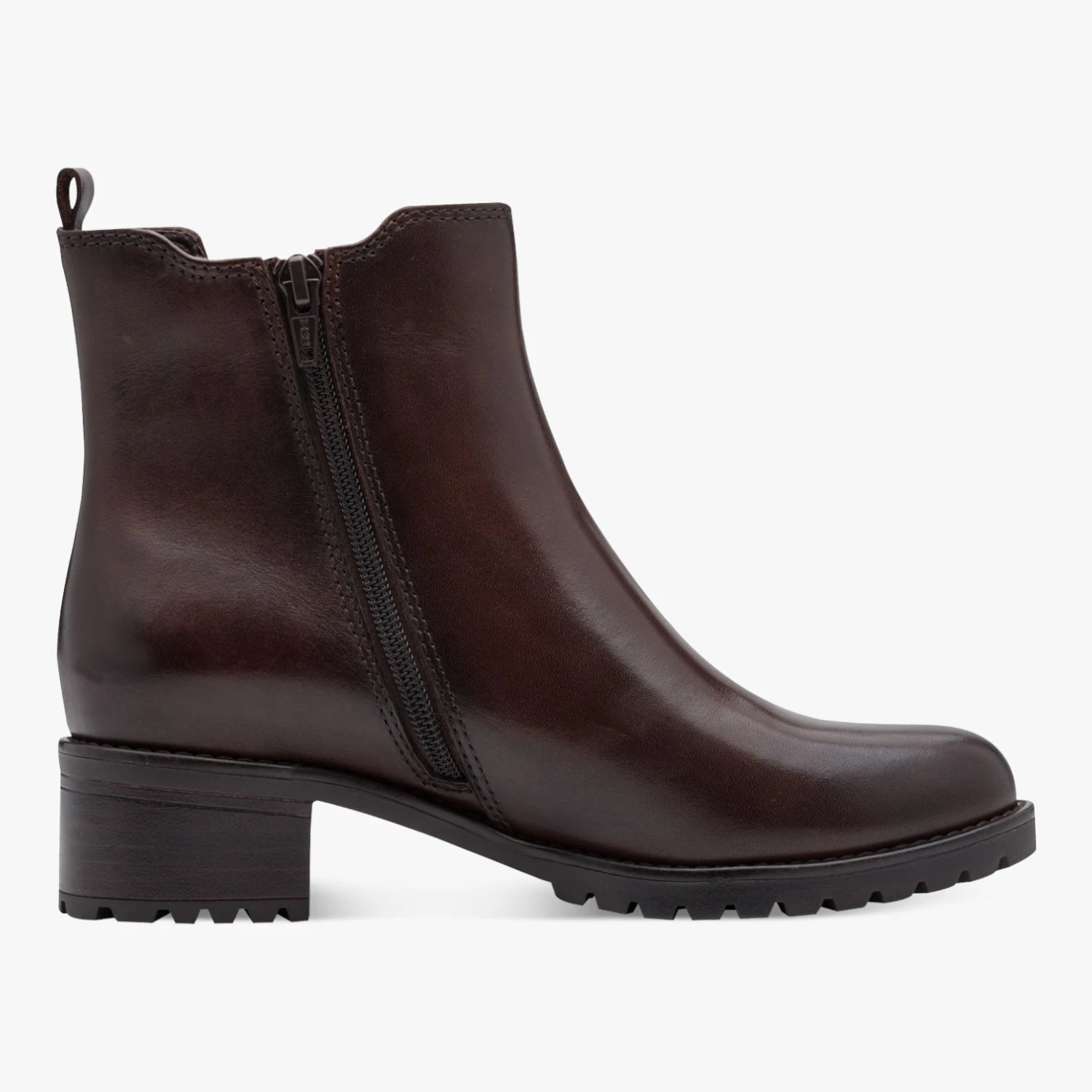 Jana Chocolate Brown Leather Wide Fit Chelsea Ankle Boots