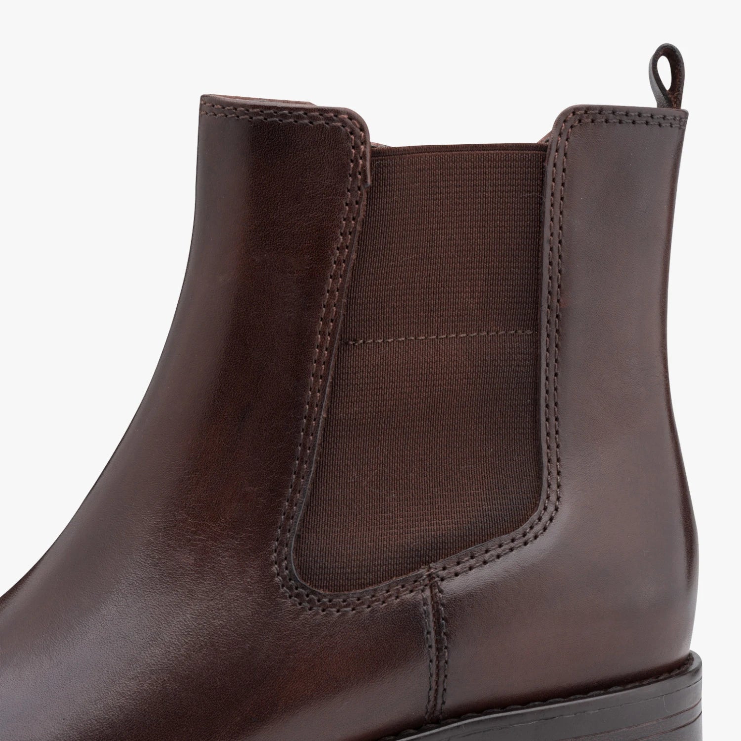 Jana Chocolate Brown Leather Wide Fit Chelsea Ankle Boots