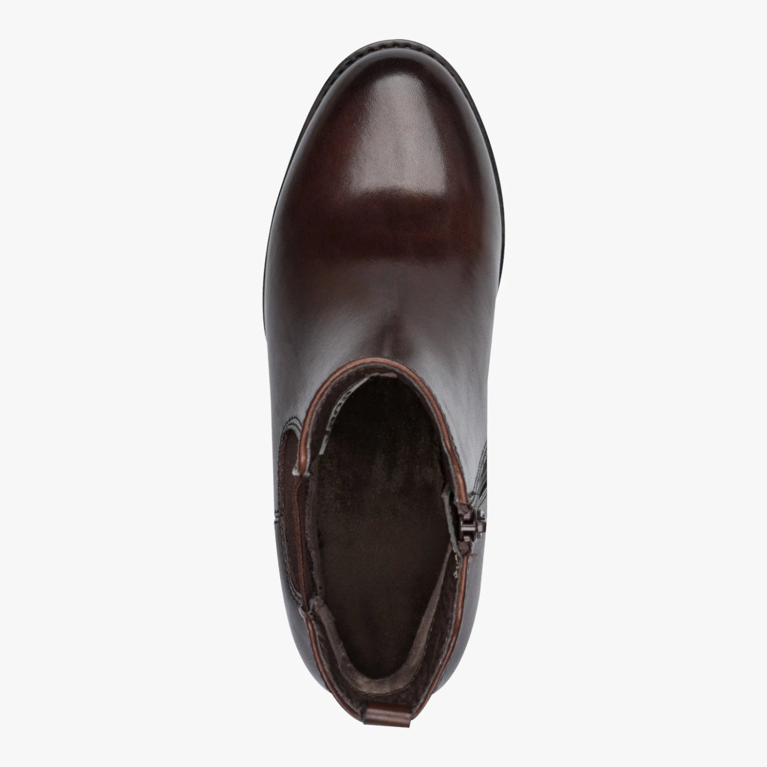 Jana Chocolate Brown Leather Wide Fit Chelsea Ankle Boots