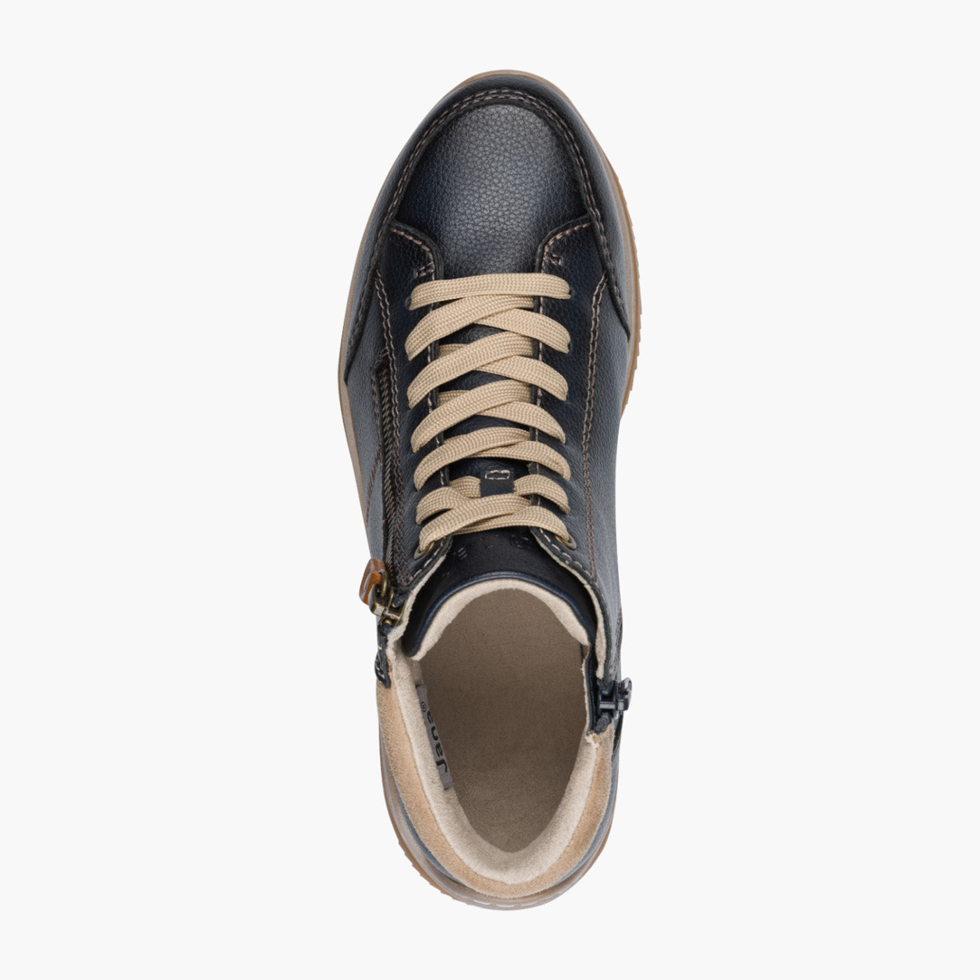 Jana TEX Vegan Navy Casual Boots with Beige Accents - Leavys Shoes