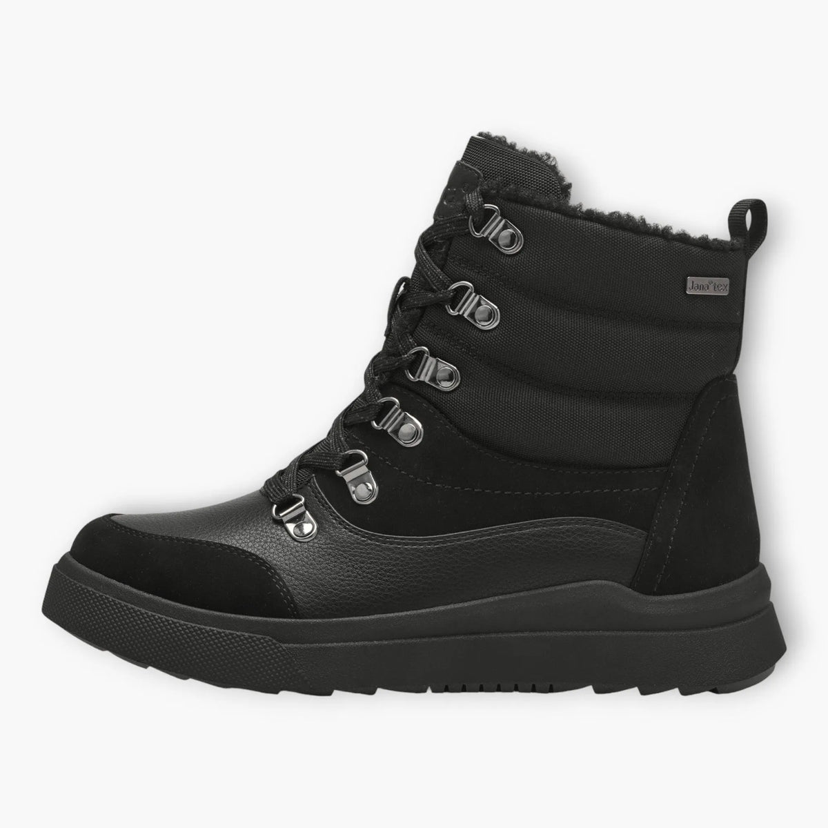 Black Women&#39;s Snow Boots with Fur Lining – Vegan, Chunky Sole - Leavys Shoes