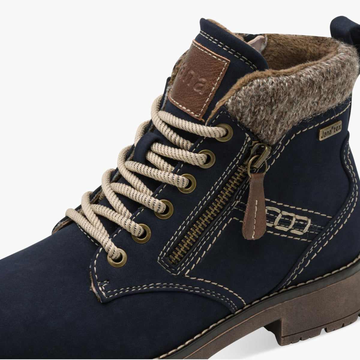 Jana Navy Vegan Winter Boot with Warm Lining & TEX - Leavys Shoes