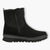 Black Women's Fur-Lined Boots with Chunky Sole – Vegan, Grey Detail - Leavys Shoes