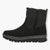 Black Women's Fur-Lined Boots with Chunky Sole – Vegan, Grey Detail - Leavys Shoes