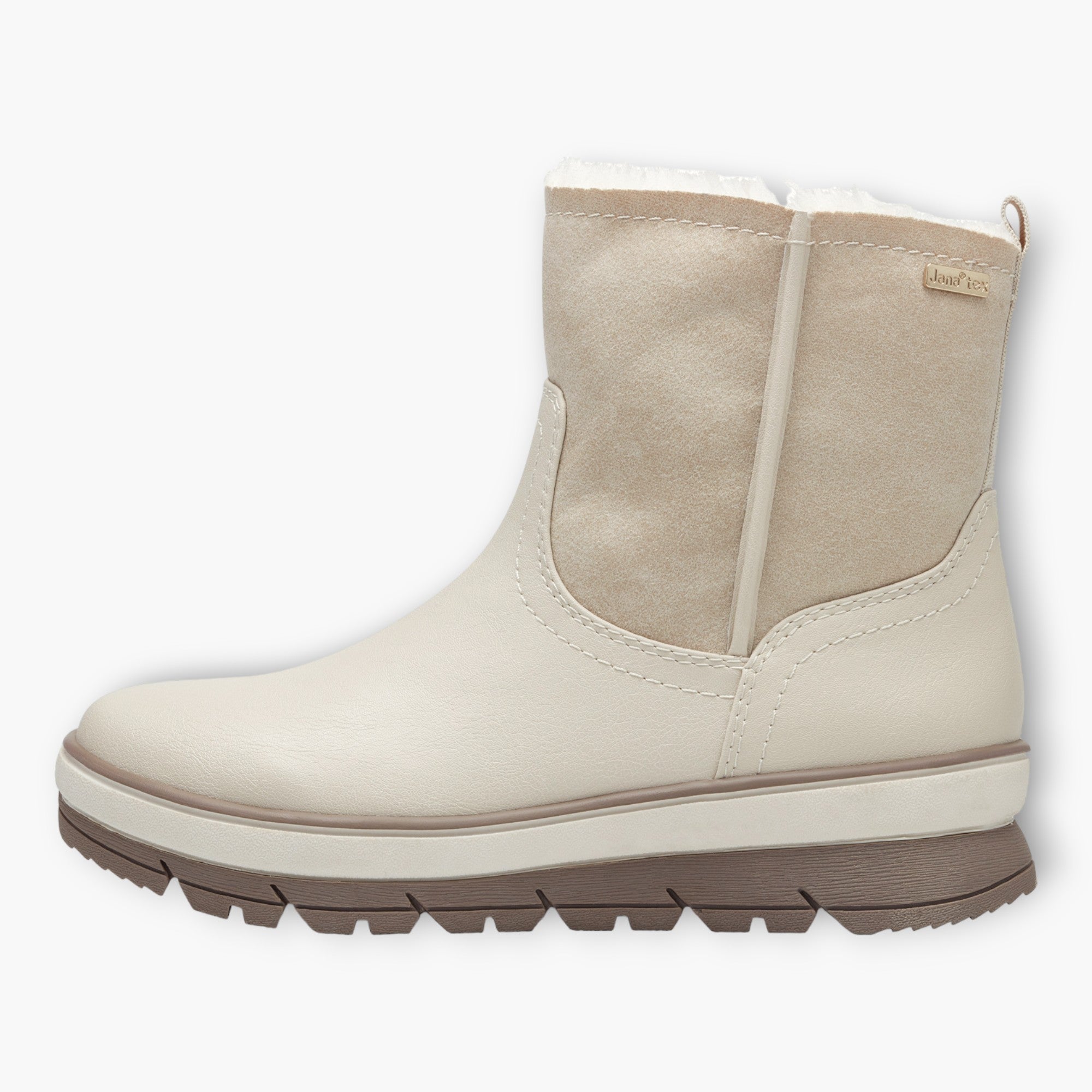 Ivory Women's Fur-Lined Boots with Wedge Sole