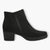 Black Women's Faux Suede Ankle Boots with Block Heel - Leavys Shoes