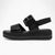 Jana Softline Black Summer Sandal – Wide Fit & Trendy Buckle Design - Leavys Shoes
