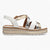 Jana Softline White Metallic Sandals – Wide Fit with Velcro Comfort - Leavys Shoes