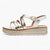Jana Softline White Metallic Sandals – Wide Fit with Velcro Comfort - Leavys Shoes