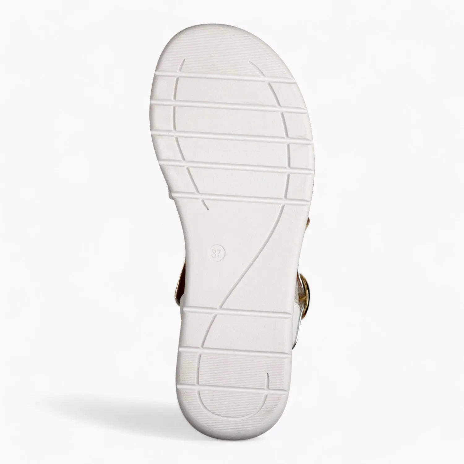 Jana Softline White Metallic Sandals – Wide Fit with Velcro Comfort - Leavys Shoes