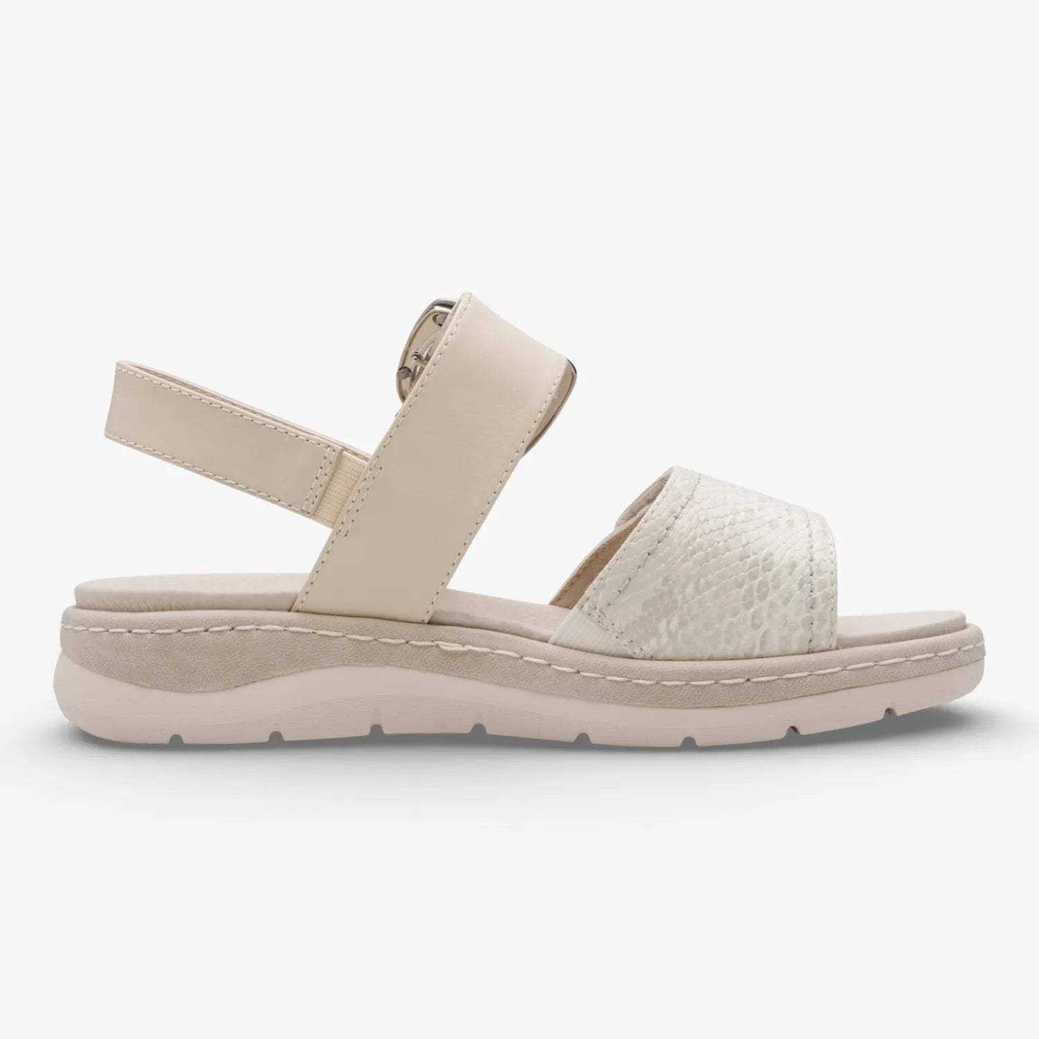 Jana Softline Ivory & Beige Comfort Sandals (Wide Fit H) – 8-28701-46 414